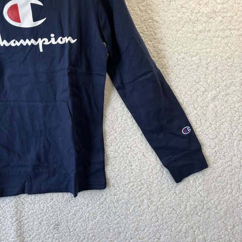Champion Youth Authentic Athletic Wear Navy Blue Long Sleeve Thin Hoodie Large - Picture 4 of 11