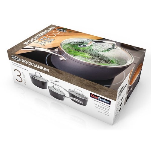 Stellar Rocktanium SPA1 3 Piece Set of Non-Stick Pans, Induction Ready, Lids - Picture 5 of 5