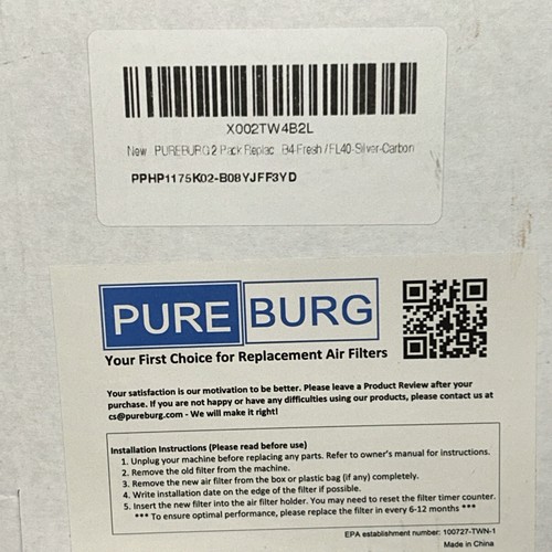 Filtro PUREBURG FL40 Silver Carbon Allen Breath Smart B4 Fresh - 2 pz filtri aria - Foto 9 di 11