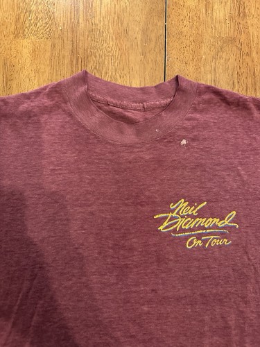 Camiseta de concierto vintage años 80 Neil Diamond On Tour S/M roja - Imagen 4 de 8