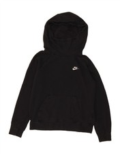 NIKE Womens Oversized Hoodie Jumper UK 14 Medium Black Cotton CD04