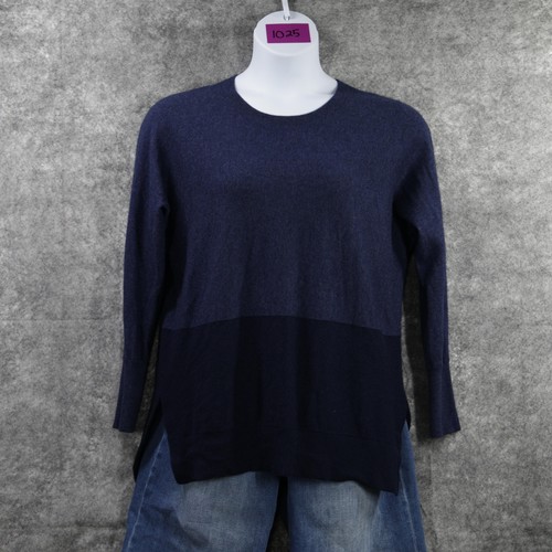Athleta Sweater Womens Medium Navy Blue Colorblock Cashmere Wool Blend Tunic - Picture 2 of 8