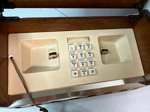 Vtg 1970s Western Electric Stowaway Push Button Telephone In Wood Case Tested - Picture 7 of 15