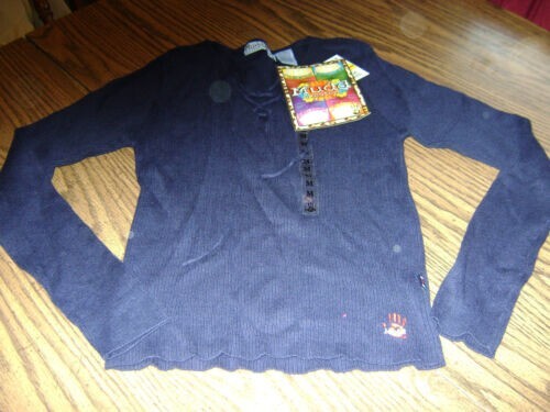 MUDD GIRL'S PULL OVER V-NECK SWEATER (NWT) SIZE MEDIUM NAVY $32.00 - Picture 1 of 1