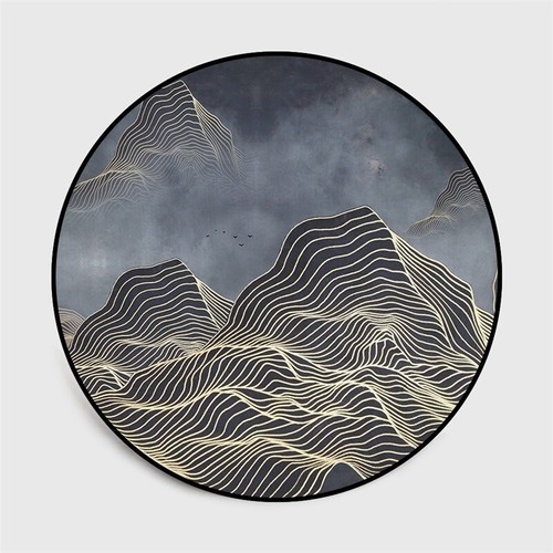 Round Abstract Modern Non-slip Livingroom Kitchen Bathroom Floor Mat Rug Carpet - Picture 23 of 37
