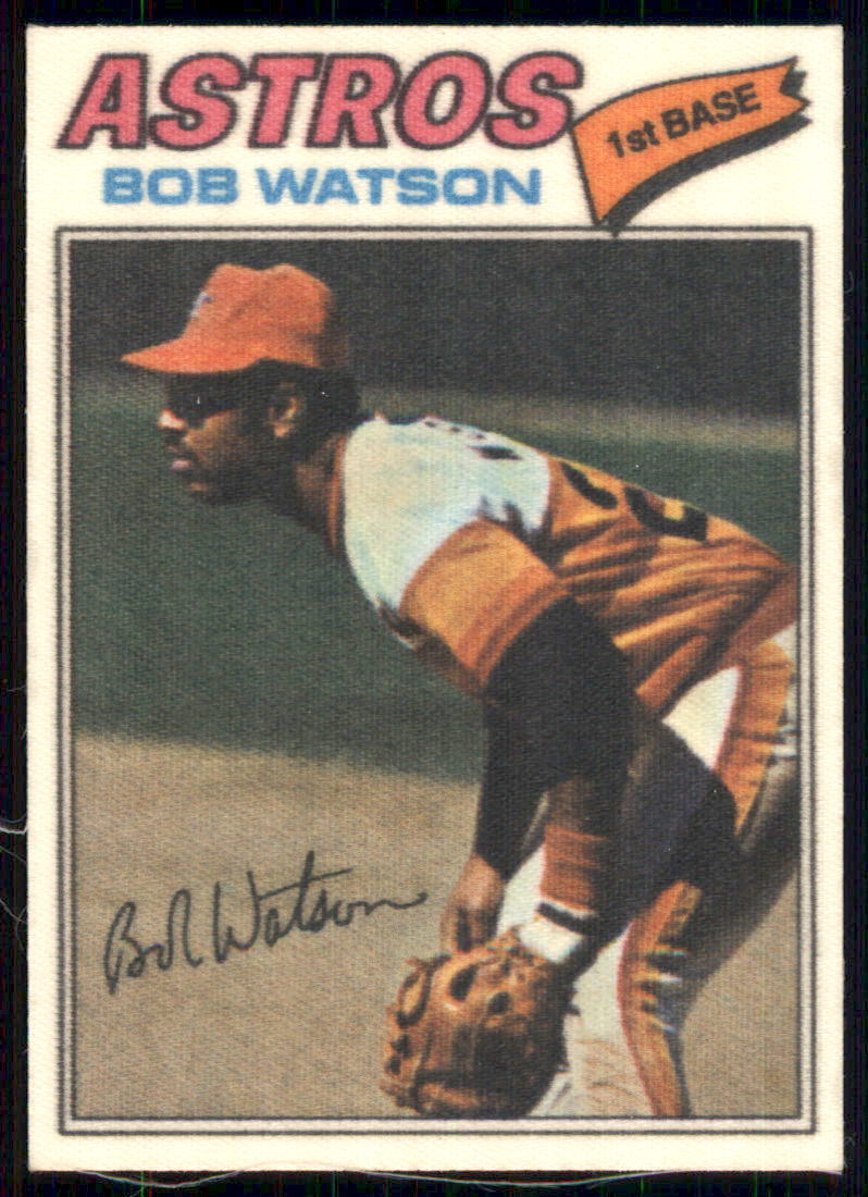 1977 Topps Cloth Stickers #51b Bob Watson - Crease Free