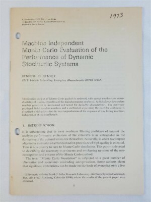 Machine Independent Monte Carlo Evaluation Of The Performance Of Dyanmic Stoc...