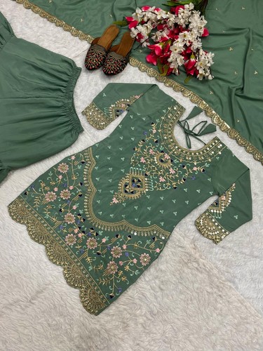 TRAJE PUNJABI SHARARA PLAZZO KURTI PLAZZO SALWAR KAMEEZ MUJER LISTO PARA USAR DISEÑADOR - Imagen 8 de 22