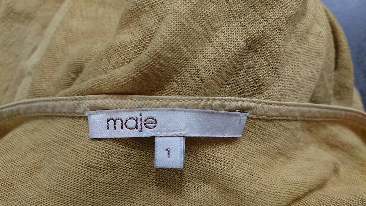 Superbe robe jaune moutarde MAJE taille 36 mi longue et manches