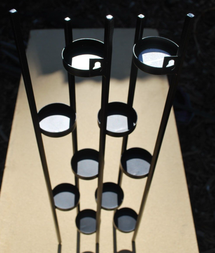 SCHWARZ SCHMIEDEEISEN ~ 10 Kerzen ~ 5 Etagen ~ Turm ~ Wandhalterung ~ Kerzenhalter - Bild 1 von 10