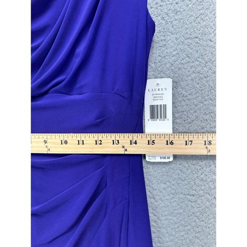Lauren Ralph Lauren LRL Mini Dress Womens 12P Petite Purple Cowl Neck Sheath NEW - Picture 9 of 11