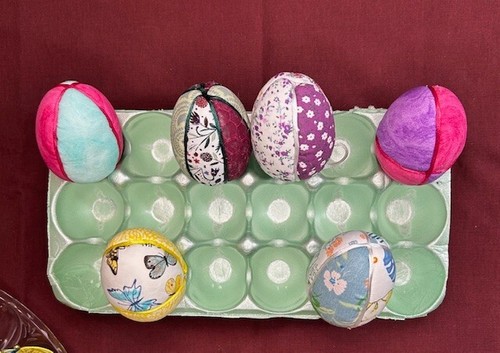 Easter eggs fabric, easter ornaments, seasonal decor, home decor - Picture 2 of 3