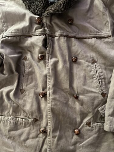 Vintage Big Star Barnstormer Coat Shearling Jacket Size Medium Brown Button Up - Picture 2 of 13