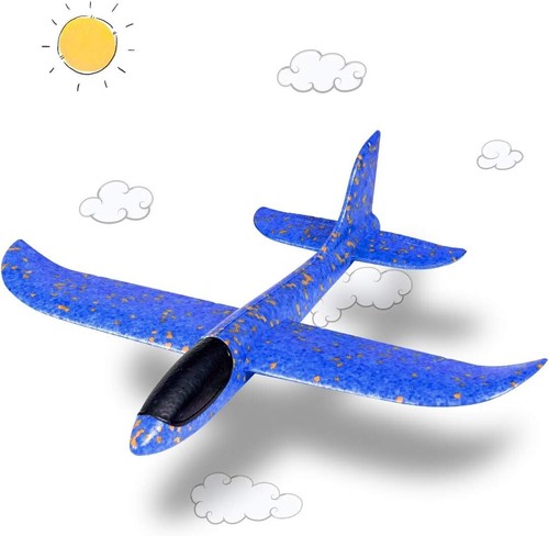 Bright Dark Blue Hand-Launched Foam Airplane Toy – Durable & Fun Outdoor Play - Picture 3 of 12