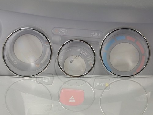 For Nissan Micra K12 02-10 Polished Aluminium Heater A/C Control Surrounds Rings - Picture 4 of 7