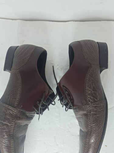 Dolce&Gabbana Brown Derby Ostrich skin Pointed Toes Shoes Size 9 EUC - Picture 11 of 17