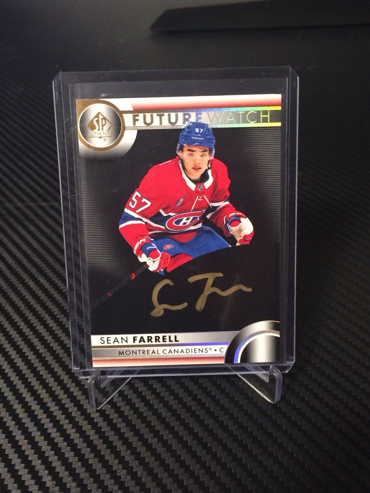Sean Farrell RC 2023-24 SP Authentic Future Watch Mystery Black Auto Gold Ink