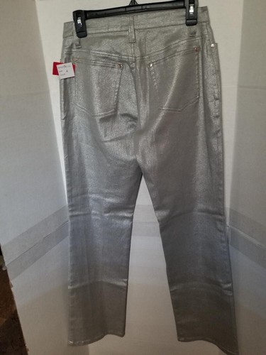 V Cristina Women's Silver Shimmer Bootcut Jeans - Size 4 - NWT - Picture 3 of 3
