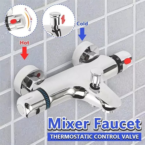 Rubinetto termostato vasca da bagno set doccia cascata rubinetto vasca doccetta - Foto 11 di 26