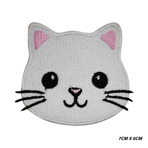 Lindo aplique de insignia bordada para ropa con parche de planchar/coser cara de gato - Imagen 7 de 7
