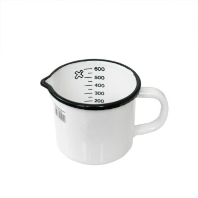Krüger Emaillierter Milchtopf mit Ausguss weiß 10 cm 4006776004040