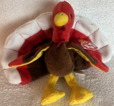 Extremely Rare Ty Beanie Baby 1996 Gobbles The Turkey *With Tag Errors*