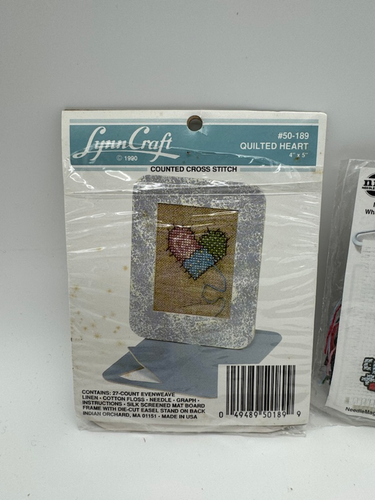 Set of 2 Mini Counted Cross Stitch Kits What's Cooking & Quilted Heart NIP - Picture 3 of 5