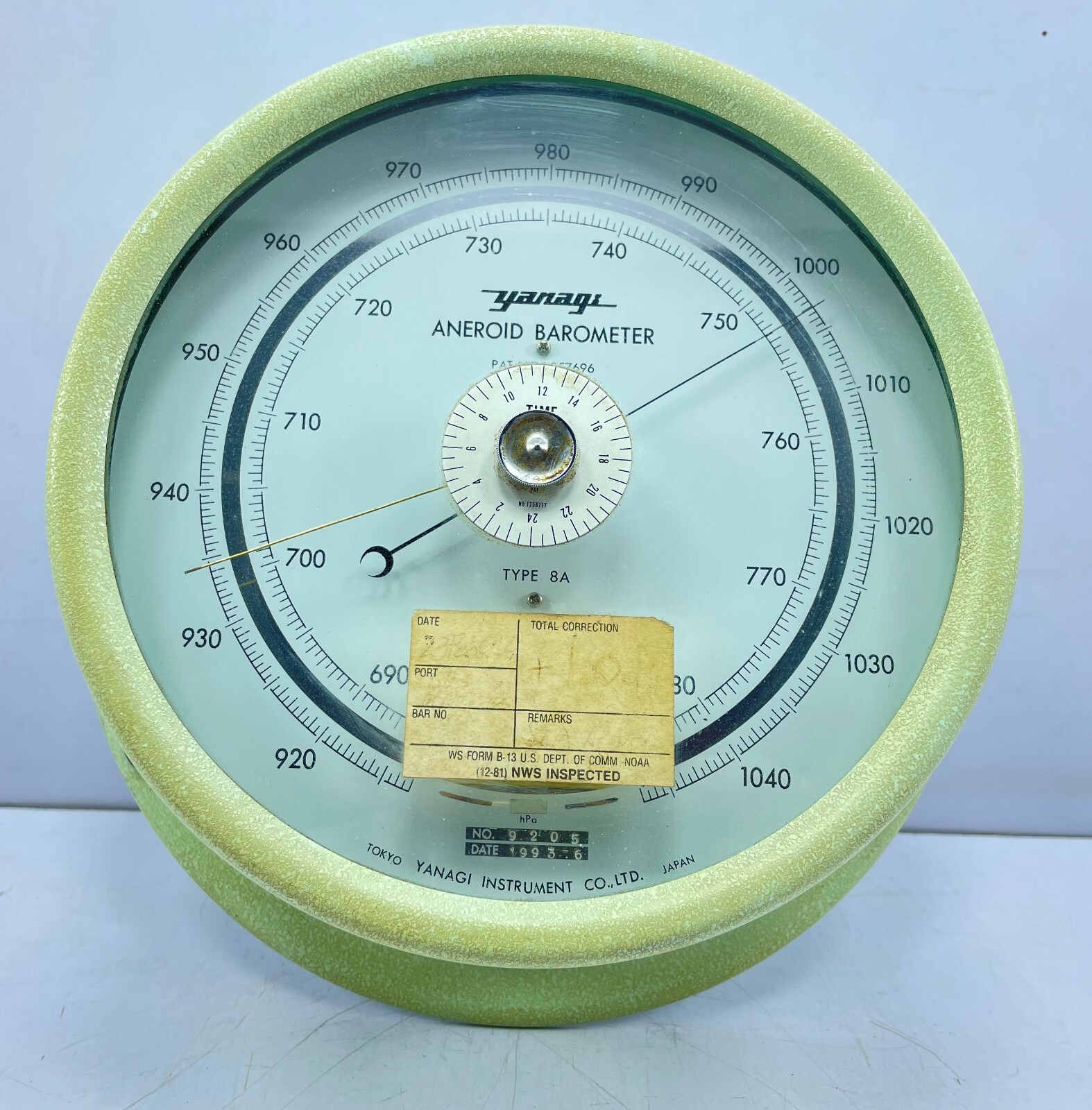 Aneroid Barometer Tokyo Yanagi Instrument 957696 Compensated Temp