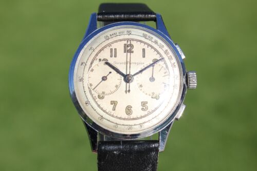 BIG EYES 1940 VINTAGE GIRARD PERREGAUX CHRONOGRAPH FULLY SERVICED EXCELSIOR PARK - Picture 3 of 15