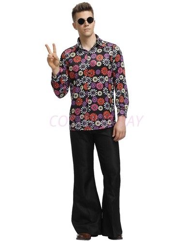 Ladies Dancing Queen 1960s 70s Costume Retro Hippy Hippie Chic Disco Jumpsuit - Picture 9 of 42