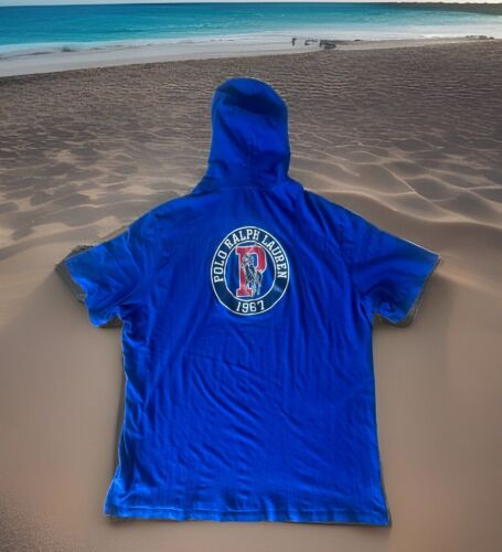 POLO RALPH LAUREN HOODED BIG PONY SHORT SLEEVE T SHIRT ROYAL-BLUE MENS SIZE XL - Picture 2 of 6