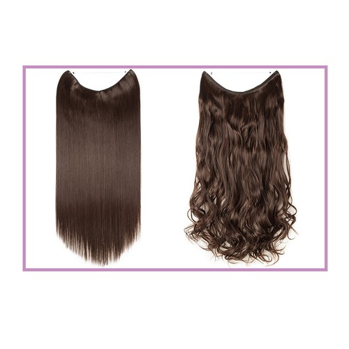 Long Real Wire In Hair Extensions With Invisible Band Wavy Hair Piece For Women - Picture 35 of 42