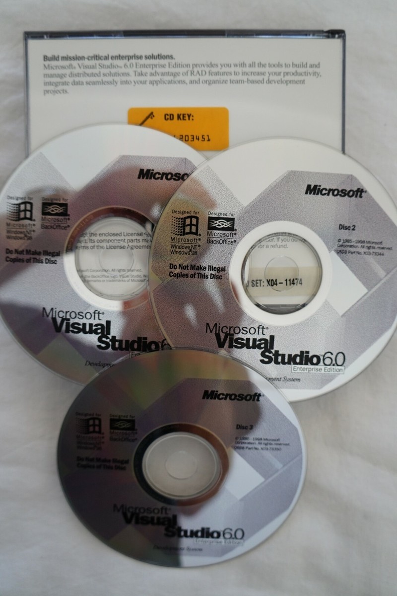 Microsoft Visual Studio 6.0 6 Enterprise FOXPRO C++ BASIC