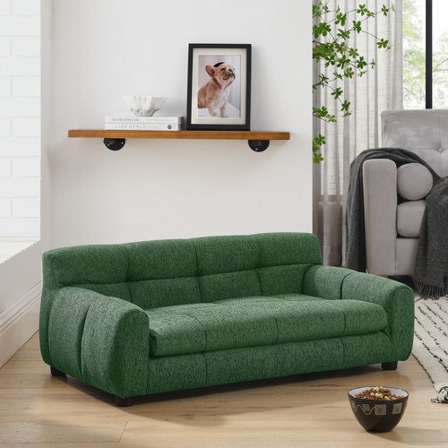 Fabric Dog Couch Sofa Pet Bed for Medium and Large Dogs W/ Backrest and Armrests - Picture 15 of 31