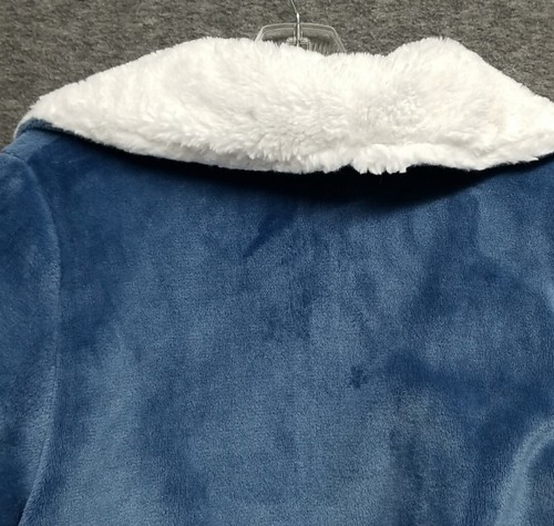 Womens Robe Adrienne Vittadini Blue Plush Open Front One Size Fits Most - Picture 15 of 15