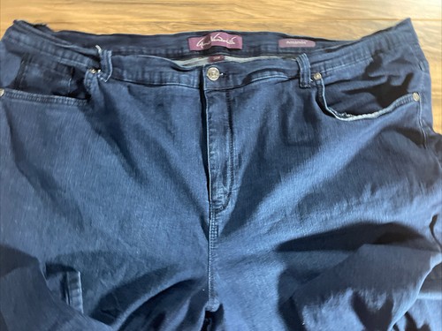 Gloria Vanderbilt Amanda Womens Plus Size 24W Blue Jeans Straight High Rise Dark - Picture 4 of 8