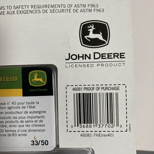 1/64 New Jersey State  #33 John Deere Die Cast Tractor  530 State Tractor Series - Picture 9 of 10