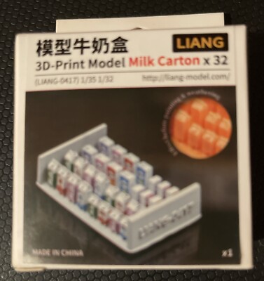 Liang Model 3D Printed Milk Carton x 32 Miniatures 0417 1/35 US Seller