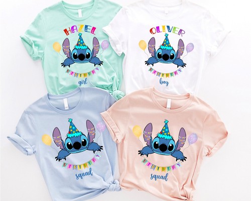 Custom Stitch Birthday Shirt, Disney Birthday Girl Party Shirt, Birthday Family - Picture 2 of 10