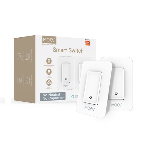 MOES WiFi Smart Light Switch No Neutral Wire Required No Capacitor Alexa Google - Picture 15 of 15