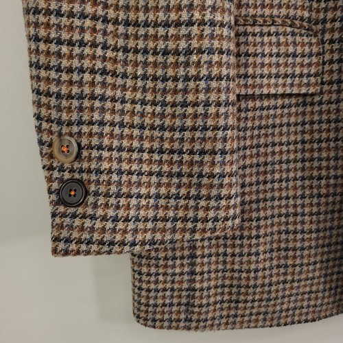 Vintage Sears Sport Coat Blazer 40L Brown Tweed Gun Club Upcycled Double Breast - Picture 4 of 11