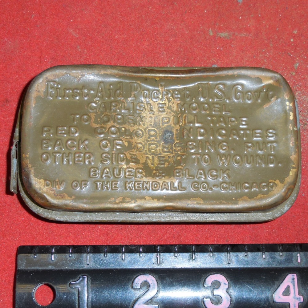 Vintage WWII First Aid Kit by Carlisle Model Acme Cotton US Govt Issue