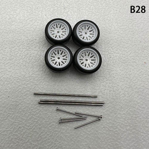 1:64 Scale Alloy Bigger Wheels Plus Rubber Tires For Jeep SUV Brake Caliper Car - Picture 25 of 43