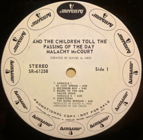 Malachy McCourt Children Toll The Passing Of The Day, Mercury SR 612 PROMO LP - Imagen 7 de 9