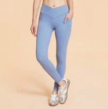 Blogilates Women's Crisscross High-Rise Leggings - Troposphere Steel Blue XS
