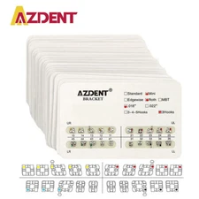 200Pcs AZDENT Dental Orthodontic Bracket Metal Braces MBT/Roth.022 Hook 345