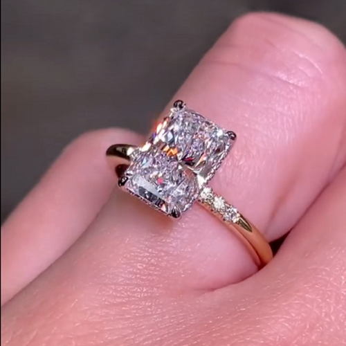 2.50 Ct Radiant Cut Moissanite 10K White Gold Wedding Ring For Women Special Day