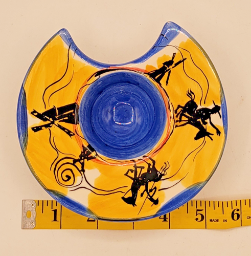 Kunstkeramik Joan Ramirez Vintage Ceramista Don Quijote bunt Chafing Bowl 5,5 - Bild 4 von 10