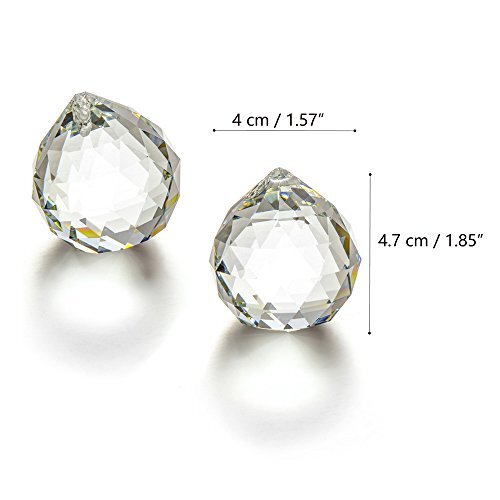 40mm Rainbow Crystal Ball Prism Suncatcher Hanging Pendant Ornament, 2 Pack - Picture 5 of 6