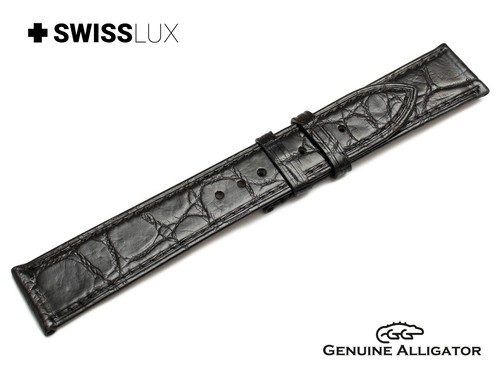 Crocodile Alligator Leather For BELL & ROSS Watch Black Strap Band Buckle SQ - Picture 8 of 10